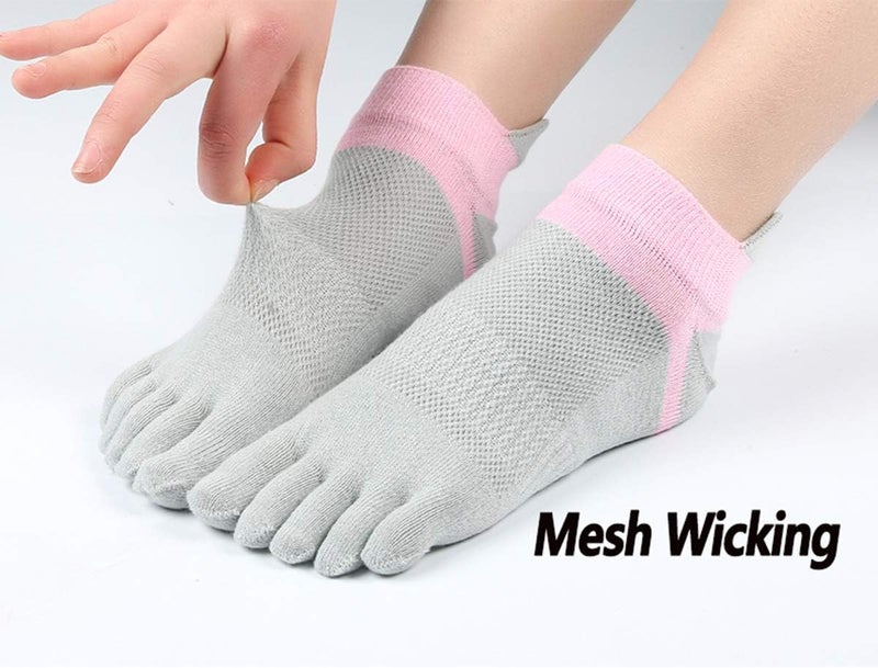 Fasot Women Toe Socks 5 Finger Cotton Wicking Athletic 6 Pack 3 Pack - Image 4